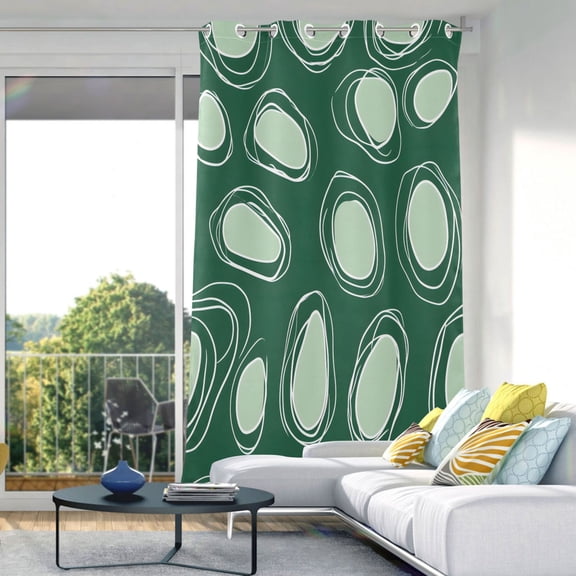 Irregular Circle Blackout Curtains 84"x52" Thermal Insulated Curtain 1 Panel