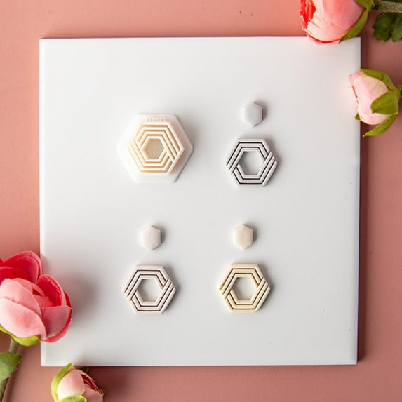 Irregular DIY Ceramic Earrings Soft Pottery Geometric Shape Hollow Earrings Cut Mold Earrings Polymer Clay Cutter Earrings Clay Shape Cutting Tool Polymer Clay Mold A