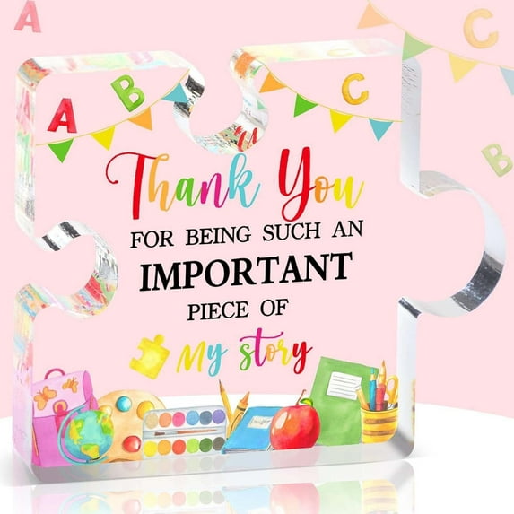 Irregular Double Heart Puzzle 167,Hot Sale!Teacher Appreciation Gifts for Women Men Thank You Engraved Acrylic Block Puzzle Heartwarming Teacher Gift Paperweights