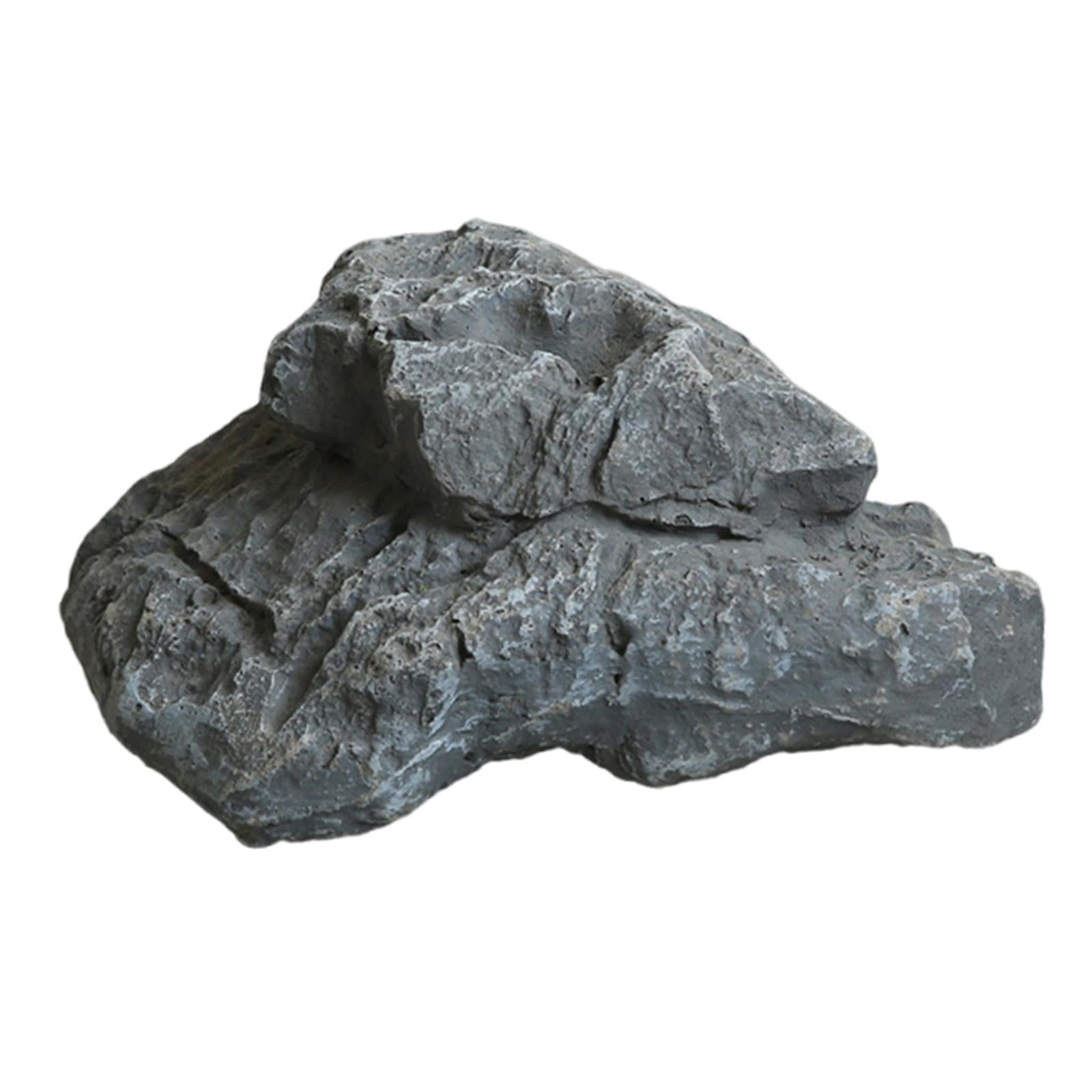 Irregular Fake Rock Yard Decorative Boulder 28cm Grey Fiberglass for ...