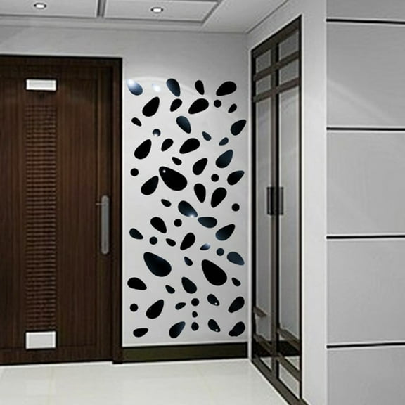 Irregular Geometric Cobblestone Pattern Mirror Wall Sticker Self-Sticker Detachable Removable Acrylic Mirror Wall Decals Decora