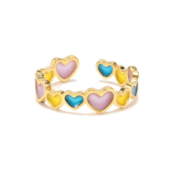 Butterfly Heart Adjustable Copper Ring Women Jewelry