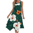 thumbnail image 1 of Irregular Hem Floral Printed Sundress for Women Casual Lightweight Summer Beach Dress Flowy Sleeveless A-line Dresses, 1 of 8