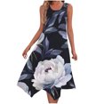 thumbnail image 1 of Irregular Hem Floral Printed Sundress for Women Casual Lightweight Summer Beach Dress Flowy Sleeveless A-line Dresses, 1 of 8