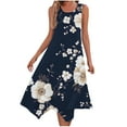 thumbnail image 1 of Irregular Hem Floral Printed Sundress for Women Casual Lightweight Summer Beach Dress Flowy Sleeveless A-line Dresses, 1 of 9
