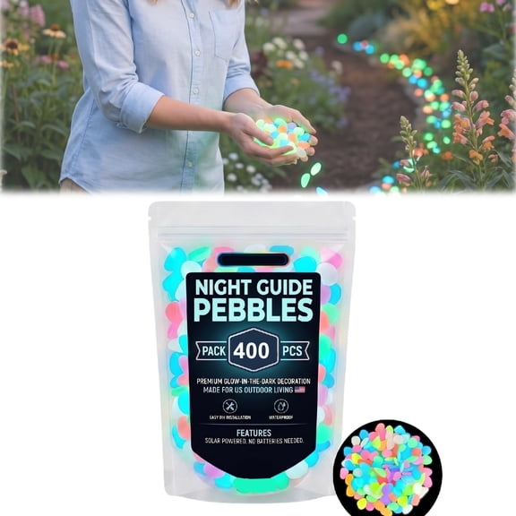 Irregular Luminous Pebbles Glow in the Dark Stepping Stones Glowing Landscape Rocks Waterproof River Rocks for Flower Bed Garden Landscaping Yard Lawn Walkway Patio Aquarium Fish Tank Decor