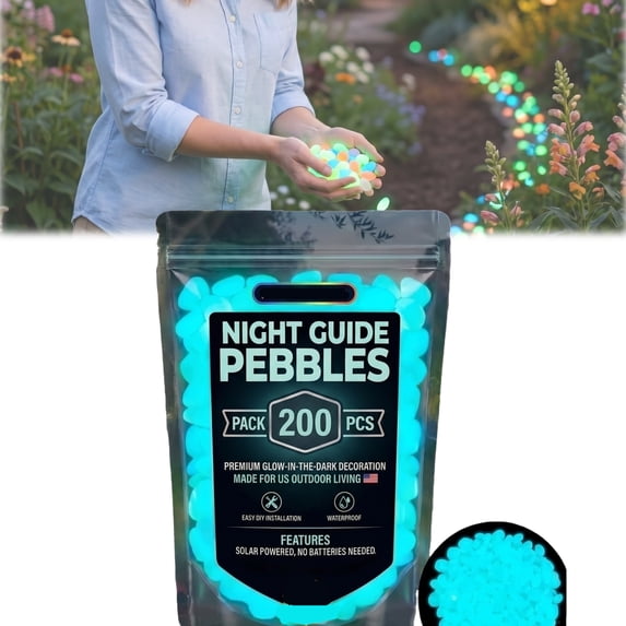 Irregular Luminous Pebbles Glow in the Dark Stepping Stones Glowing Landscape Rocks Waterproof River Rocks for Flower Bed Garden Landscaping Yard Lawn Walkway Patio Aquarium Fish Tank Decor