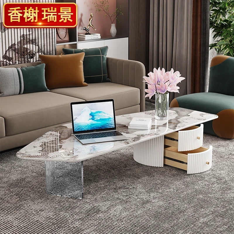 Italian Designer Aesthetic Coffee Table Modern Drawer Unique Luxury Coffee Table Living Room Stolik