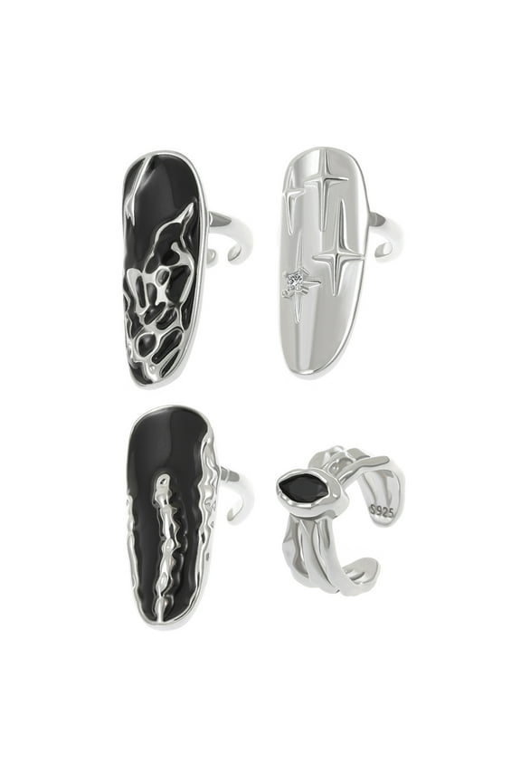 Irregular Pattern Opening Adjustable Fingernail Punk Joint Decoration Jewelry Finger Tip Rings