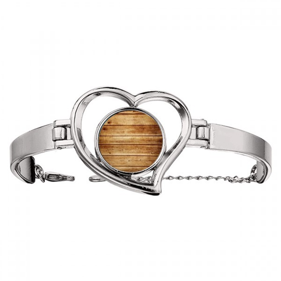 Irregular Perforation Stripes Illustration Pattern Bracelet Heart Jewelry Wire Bangle