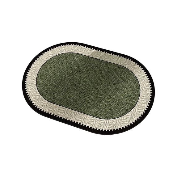Irregular Shape Green Bathroom Carpet, Green Bath Mat, Cute Bath Mat, Highly Absorbent Non-Slip Quick Dry Floor Mat, Kitchen Living Room Home Use Rug (Curved Edge), Multi-size