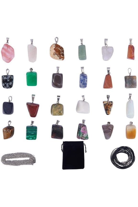 Irregular Shape Healing Natural Beads Gemstone Pendants Colorful
