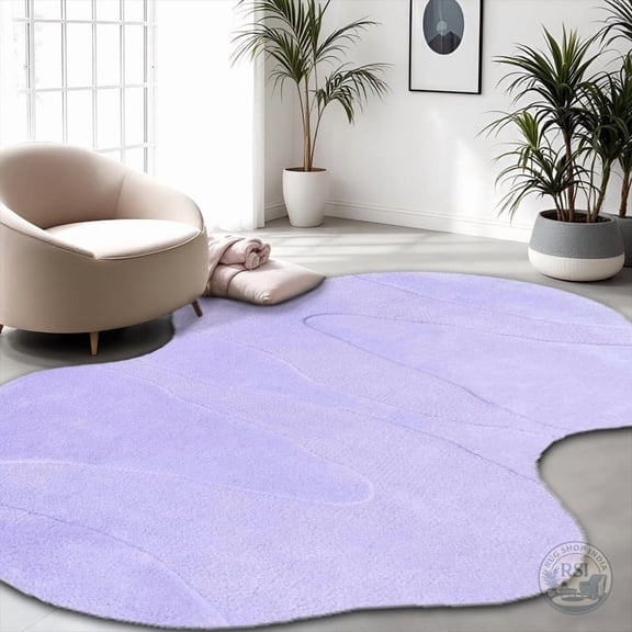 AVYAY RUGS Modern Tufted Purple Irregular Abstract Pattern Area Rugs, 3'x5′, Stain Resistant