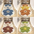 thumbnail image 1 of Irregular Shape Scalloped Rug, Fluffy Cute Rug Washable Flower Area Rugs Non Slip Throw Carpet for Living Room Entryway Aesthetic (Blue, 15.7"x47.2"), 1 of 6