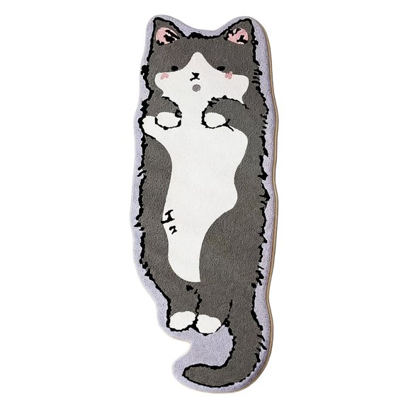 Irregular Shaped Rug, Cute Rugs - Cat Shaped bathmat - Handmade & Premium- 40x120cm - Kitty Decor - Living Room, Bedroom, Children Room, Door mat - Cute Rugs for Bedroom