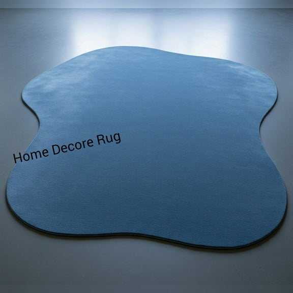 Irregular Shaped Solid Color Rug – Hand Tufted Plain Bedroom Area Carpet