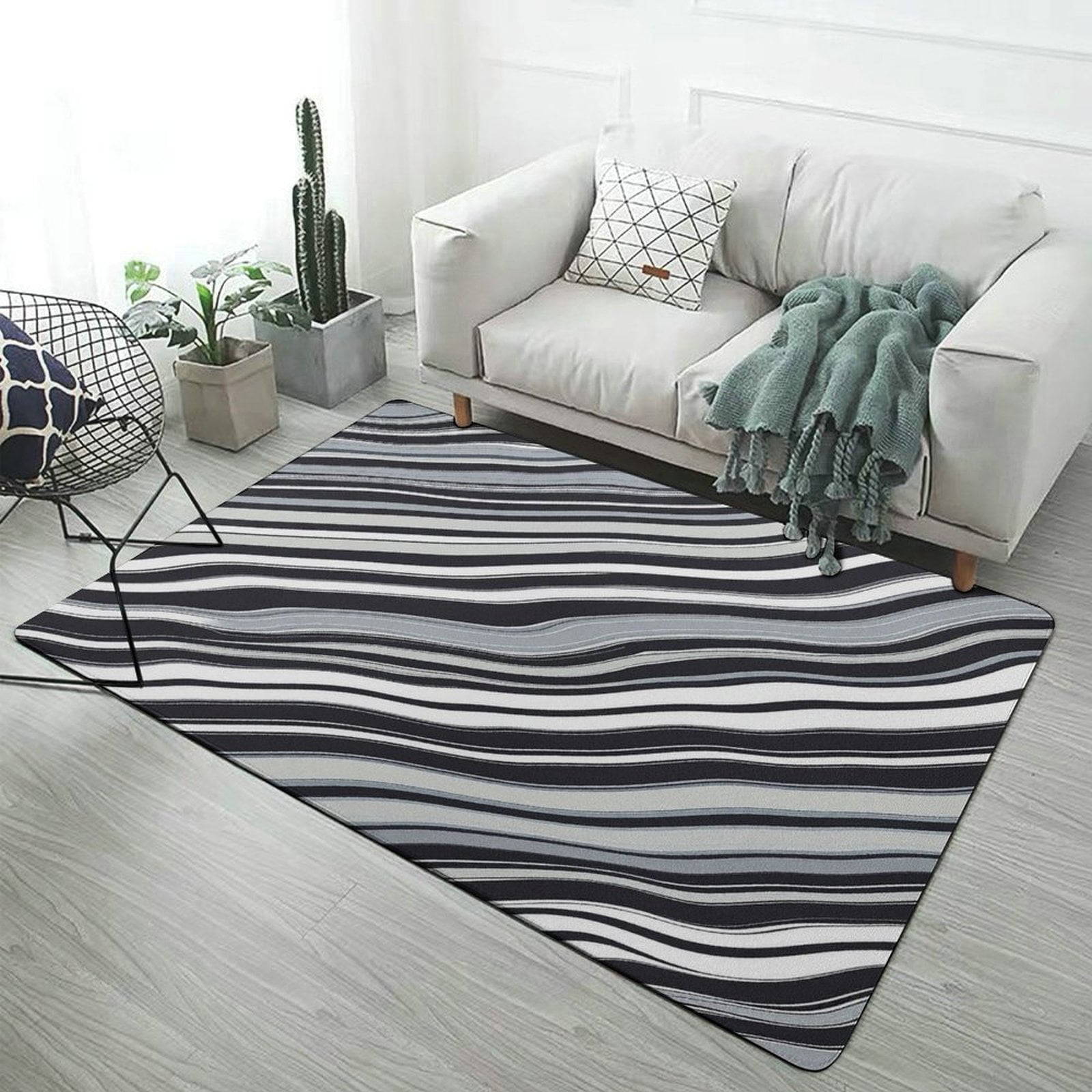 Irregular Stripe European Living Room Carpets Rugs Luxury Bedroom Study ...