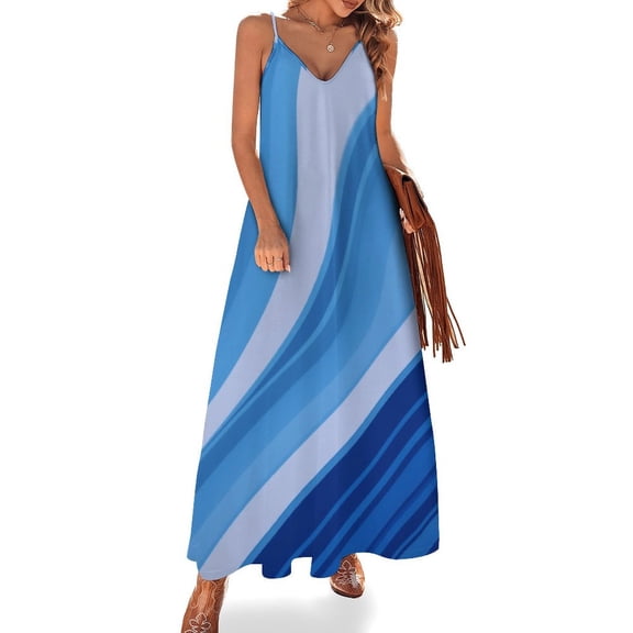 Irregular Stripe Sleeveless Dress Women's Clothing Chic And Elegant Woman Dress Elegant Women's Sets
