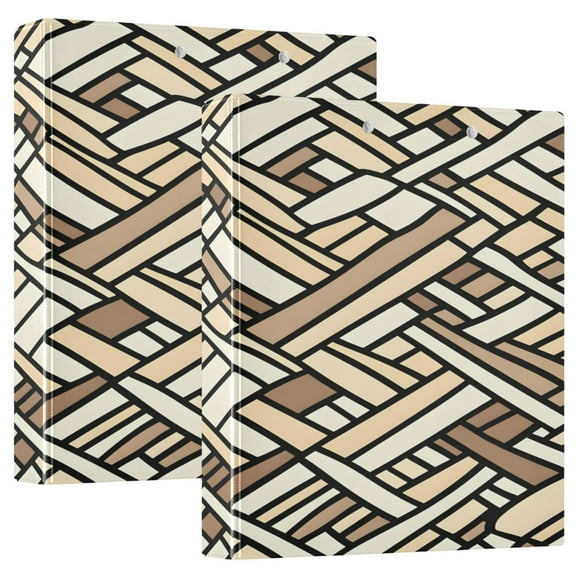 Irregular Texture 12.4x10.6in PVC Round Ring Binder, D-Ring 3-Hole, Metal Clip, 200 Sheets