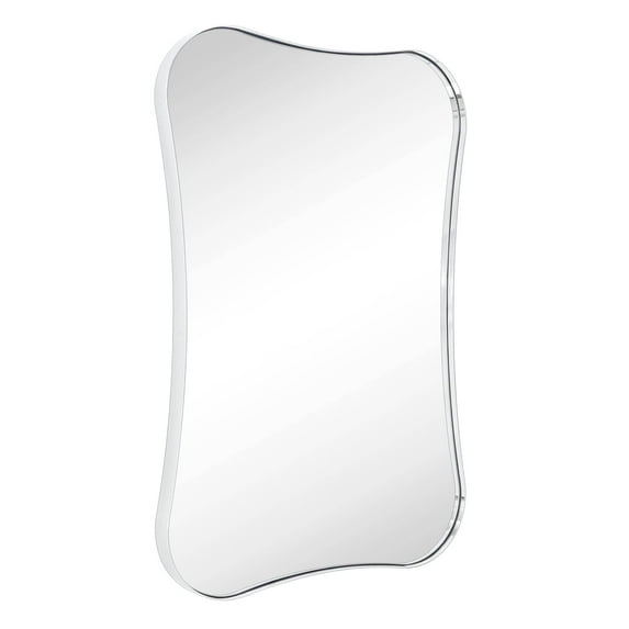 TEHOME Chrome Irregular Wall Mirror, 20x30 inches, Soap Shape Stainless Steel framed