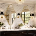 thumbnail image 1 of Irregular Wall Mirror, Abstract Wavy Decorative Mirror for Bathroom Aviation Aluminum Frame, 20"x36" Single Gold, 1 of 8