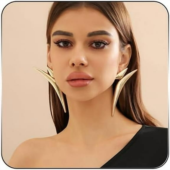 Irregular WaterDrop Earrings, Melted Liquid Asymmetrical Stainless Steel Drop Earrings Vintage Exaggerated Embrace Minimalist Earrings Gold Statement Earrings for Women