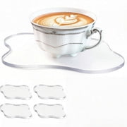 Irregular Wavy Clear Acrylic Coasters 4 Pack Waterproof Coffee Coaster Set
