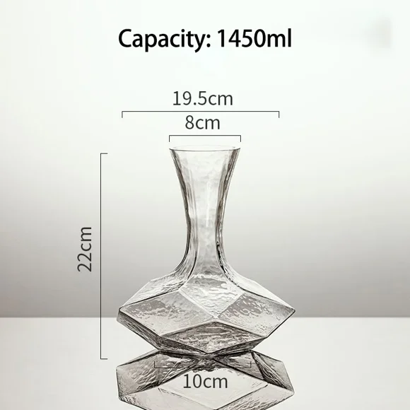 Irregular Wine Decanter Creativity 1450ml Decanter Dispenser Crystal Glass Wine Aerator Mirror Jug Gift Bar Decor Art Glassware (1pcs )