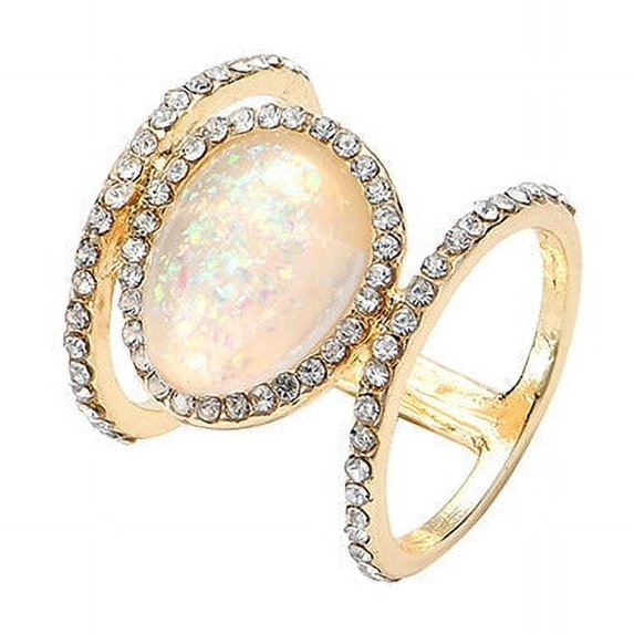 Womens Geometric Moonstones Rings Mosaic Purple Gemstone Alloy Electroplated Irregular Design European Jewelry