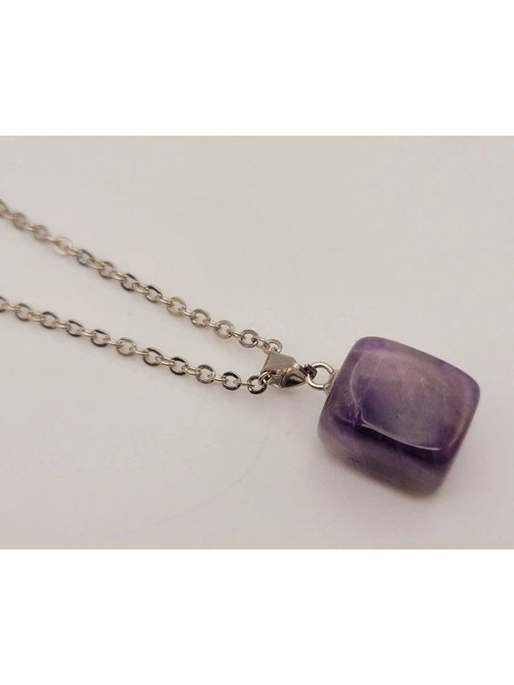 Irregular shaped Necklace, Amethyst Necklace, Dainty Stone Pendant,