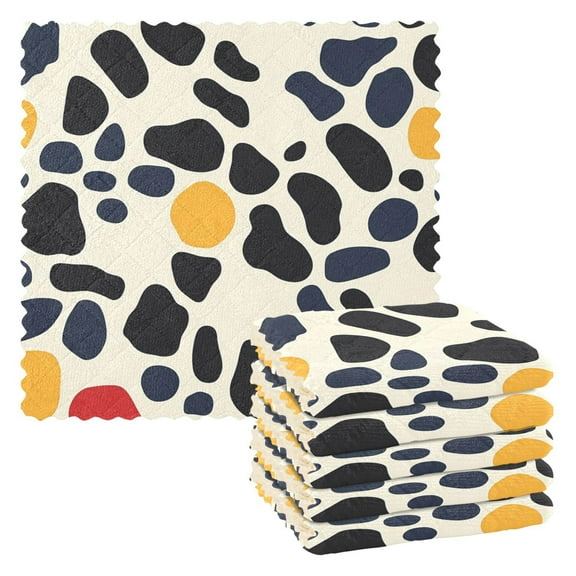 Irregularly Shaped Spot Kitchen Cloth Dish Towels for Drying Washing Absorbent Dish Rags 6 Pack