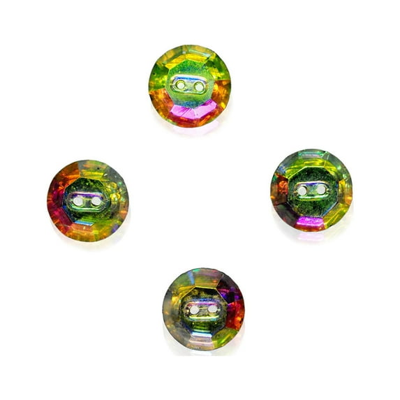 Irresdecent 12mm Swarovski Components 2-Hole Crystal Sew On Buttons AB/M-foiled