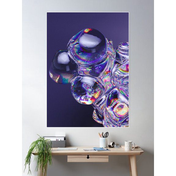 Irridescent, Cyrstal Bubble Poster Wall Art, Modern Wall Decor For Living Room Bedroom, 8x12 UNFRAMED