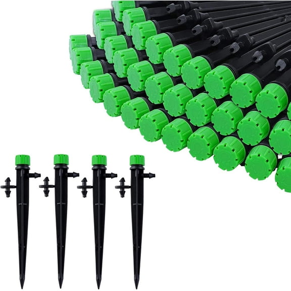 Irrigation Drippers 50pcs Drip Emitters for 1/4 Inch Irrigation Sprinkler 360 Degree Micro Sprinkler Adjustable Drip Irrigation Heads Drippers for Drip Irrigation Parts Garden Patio Lawn
