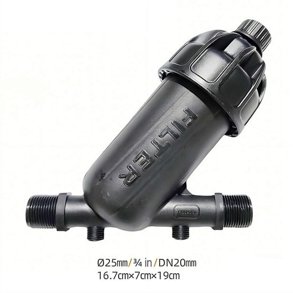 Irrigation Filter, Drip Irrigation Filter, Filter for agricultural sprinkler and drip irrigation for Mesh Stainless Steel Screen and Flush Cap for Garden Hose Irrigation System Parts - 25mm