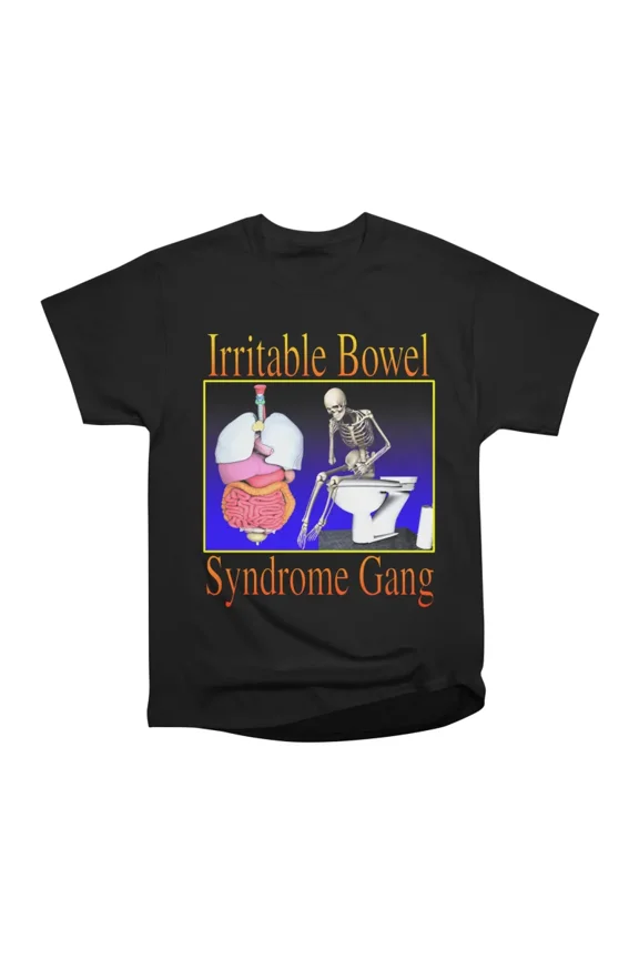 Irritable Bowel Syndrome Gang IBS 90s Computer Graphic Style T-Shirt Tee Gift For Him Merc