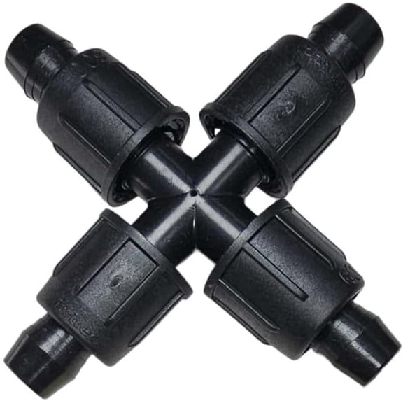 25 Pack Irritec 1/2" Easy Loc 4-Way Cross | Reusable, Leak-Proof Drip Irrigation Fitting USA Made | A1-HX600