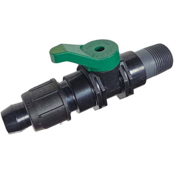 Irritec 3/4" Easy Loc x 3/4" MPT w/Valve Connect 3/4" poly tubing Reusable, Leak-Proof Drip Irrigation Fitting USA Made | 25 Pack