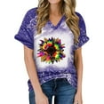 thumbnail image 1 of Irrsuirnr Womens Summer Tops 2024 Short Sleeve Round Neck T-shirts Soft Comfy Fashion Flowy Tie-dye Printed Blouses Loose Fit Basic Tees Dressy Tops for Women, 1 of 5