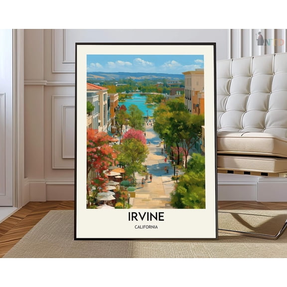 Irvine California Coastal City Poster, Unframed Paper Poster 8x10in