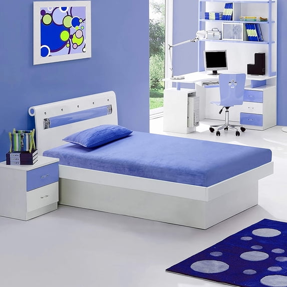 Irvine Home Collection Kids Foam Gel Memory Daybed with Free Matching Pillow, Blue
