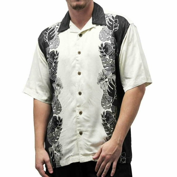 Irvine Park Men's Silk Shirt in a Jacquard Pattern