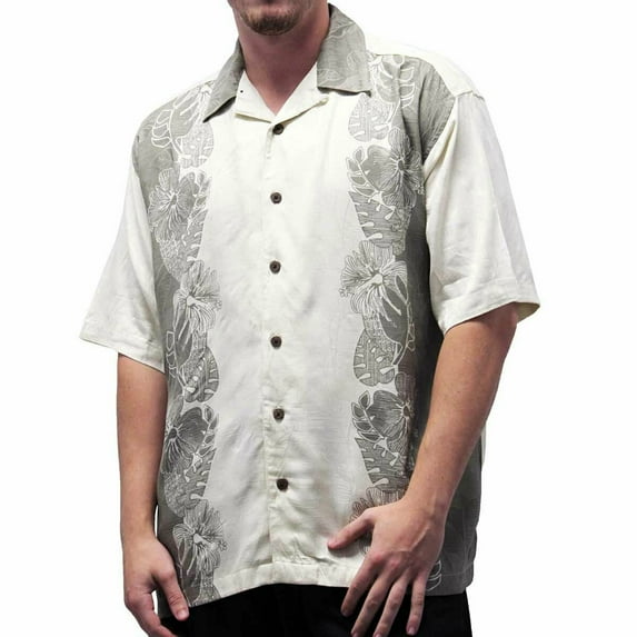 Irvine Park Men's Silk Shirt in a Jacquard Pattern