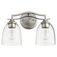 thumbnail image 1 of Irvine Reach 2 Light Bathroom Light in Bailey Street Home Home Collection Style 14.5 inches Wide By 9.75 inches High-Satin Nickel Finish-Clear Glass, 1 of 1