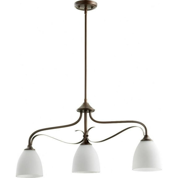 Irvine Reach 3 Light Island in Bailey Street Home Home Collection Style 5.75 inches Wide By 15 inches High-Oiled Bronze Finish-Satin Opal Glass Color