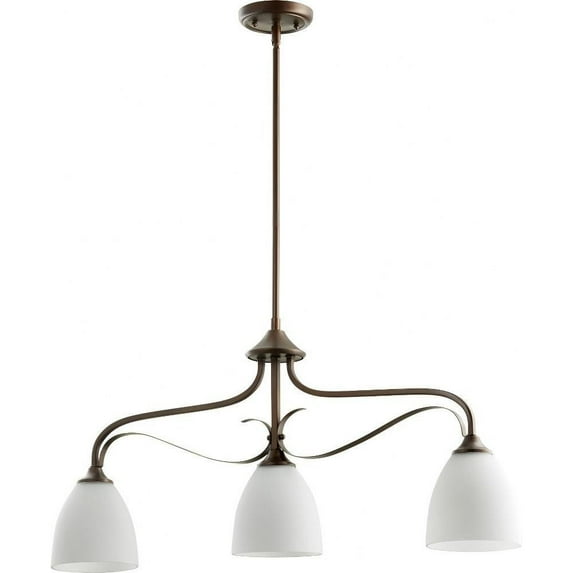 Irvine Reach 3 Light Island in Bailey Street Home Home Collection Style 5.75 inches Wide By 15 inches High-Oiled Bronze Finish-Satin Opal Glass Color