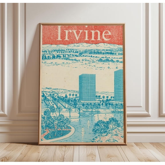 Irvine Travel Modern City Print California Wall Art, Unframed Paper Print