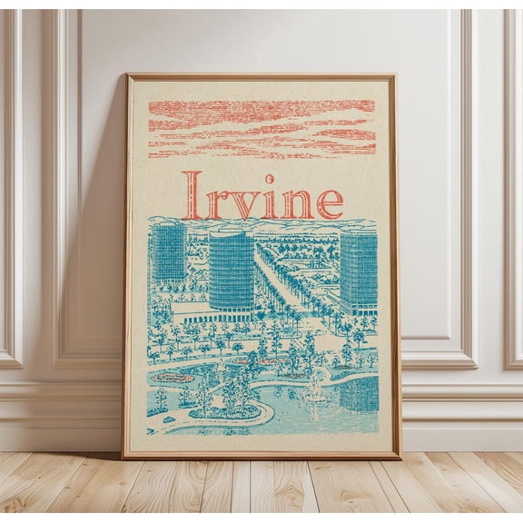 Irvine Travel Modern City Print California Wall Art, Unframed Paper Print
