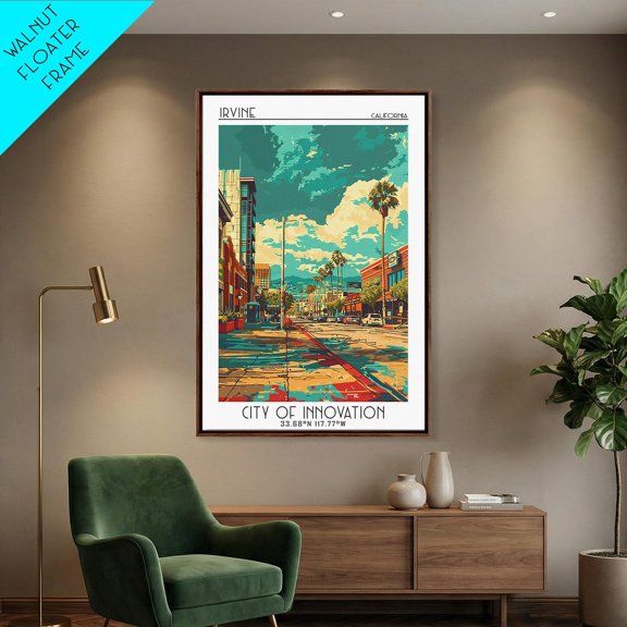 Irvine Travel Print Vintage Travel Print City Wall Art Wall Art Print Landscape Art Cityscape
