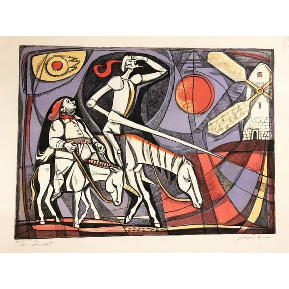 Irving Amen "Quest" Hand Signed & # Lithograph Generic